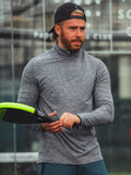 Reflo Purus Long Sleeve Zip Neck Performance Midlayer Top, Caviar Marl