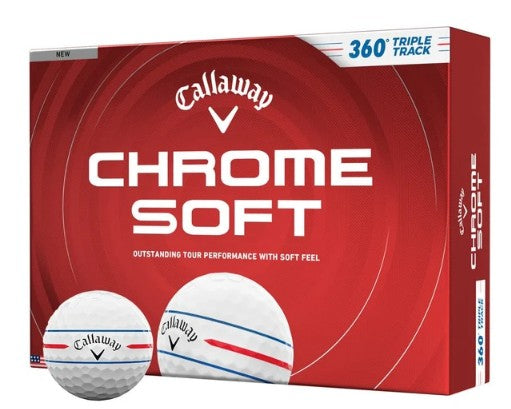 Callaway Chrome Soft 360 Triple Track Golf Balls - White - 12 Pack