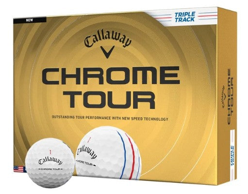 Callaway Chrome Tour Triple Track Golf Balls - White - 12 Pack
