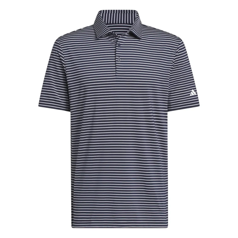ADIDAS PERFORMANCE STRIPE GOLF POLO SHIRT WHITE/COLLEGIATE NAVY