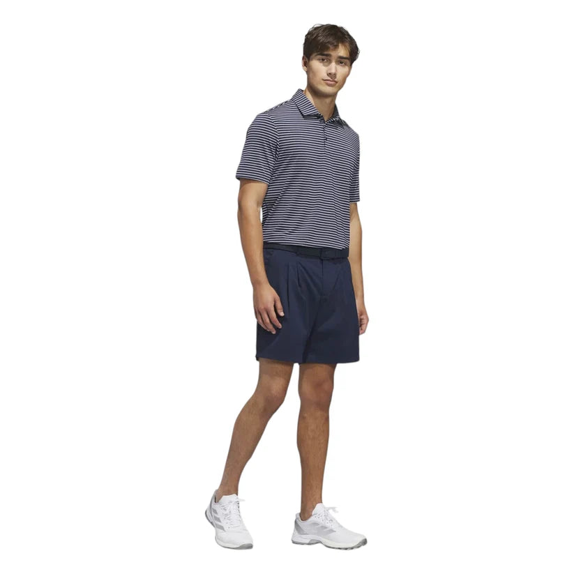 ADIDAS PERFORMANCE STRIPE GOLF POLO SHIRT WHITE/COLLEGIATE NAVY