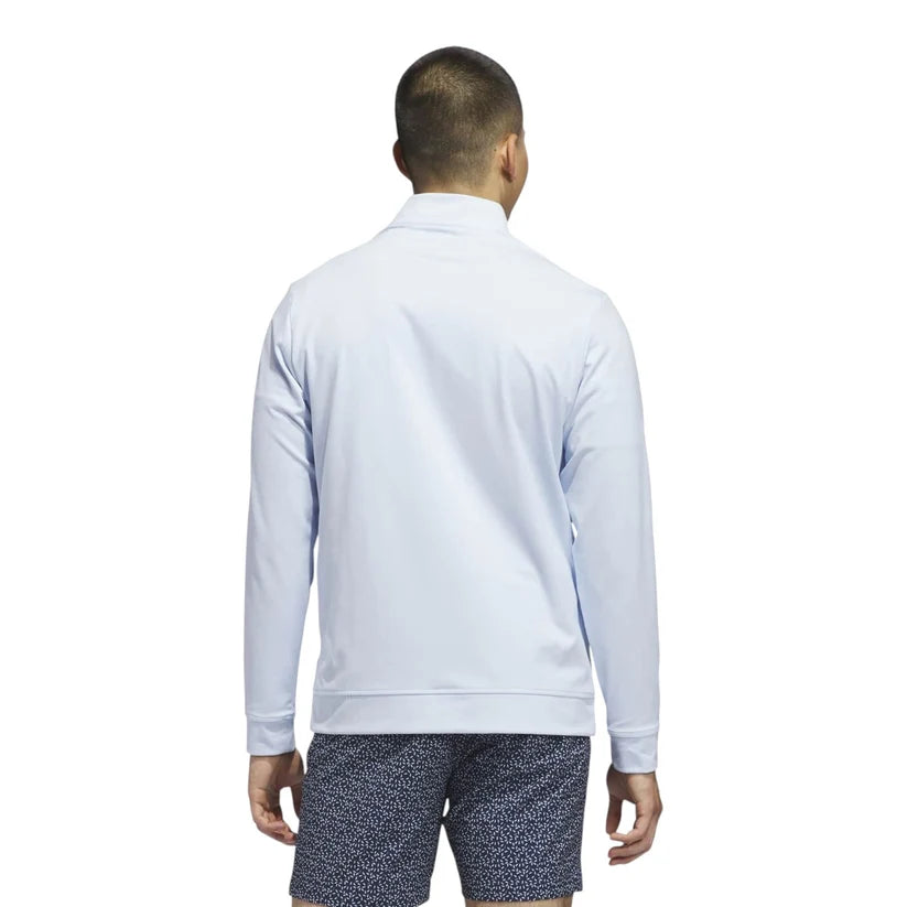 ADIDAS ULTIMATE365 CLASSIC 1/4 ZIP GOLF MID LAYER CRYSTAL SKY