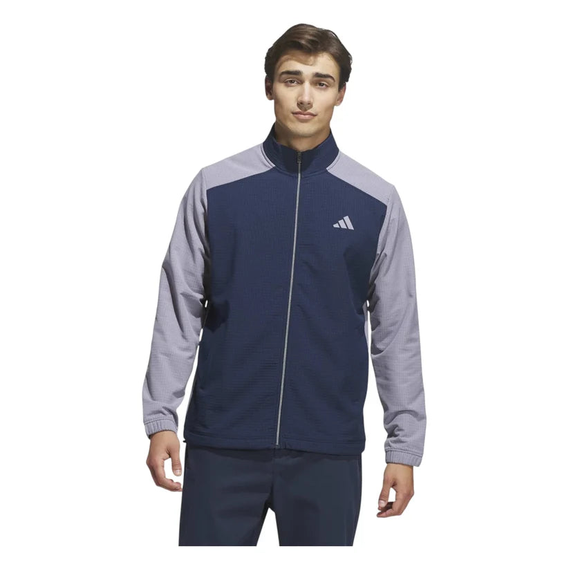 ADIDAS ULTIMATE365 WINDKNIT GOLF MID LAYER SLATE/COLLEGIATE NAVY