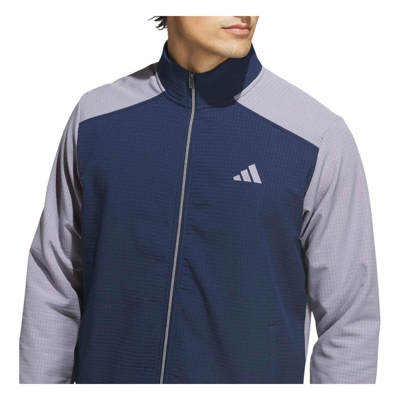 ADIDAS ULTIMATE365 WINDKNIT GOLF MID LAYER SLATE/COLLEGIATE NAVY