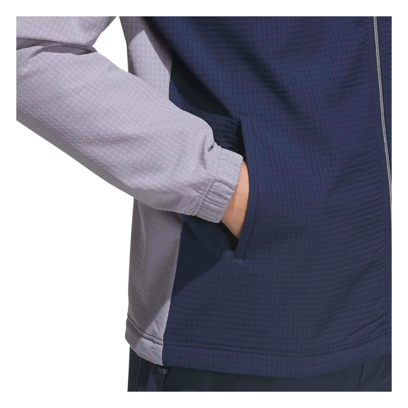 ADIDAS ULTIMATE365 WINDKNIT GOLF MID LAYER SLATE/COLLEGIATE NAVY
