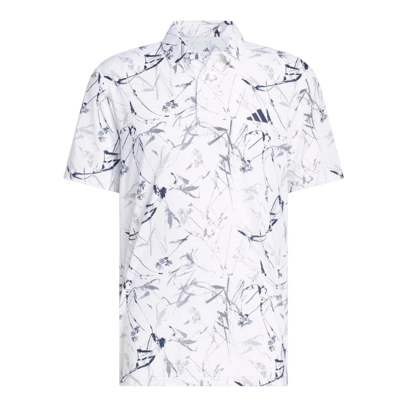 ADIDAS ULTIMATE365 MESH BCH PRINT GOLF POLO SHIRT WHITE