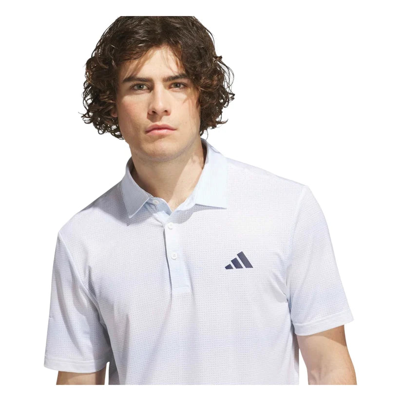 ADIDAS ULTIMATE365 MESH UPL PRINT GOLF POLO SHIRT CRYSTAL SKY