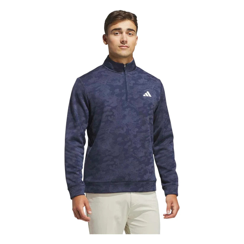 ADIDAS ULTIMATE365 DWR 1/4 ZIP GOLF MID LAYER COLLEGIATE NAVY/SHADOW NAVY