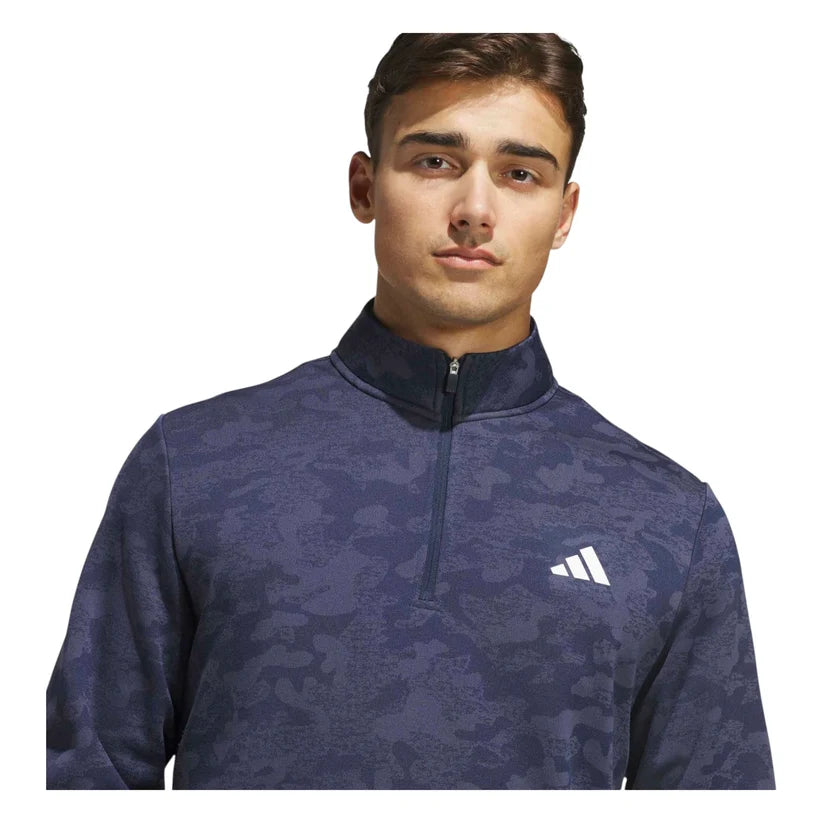 ADIDAS ULTIMATE365 DWR 1/4 ZIP GOLF MID LAYER COLLEGIATE NAVY/SHADOW NAVY