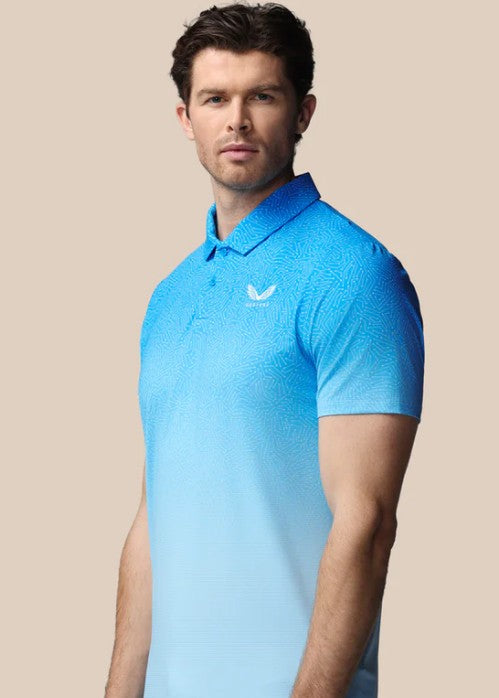 Castore men’s Golf Map Printed Short Sleeve Polo Top