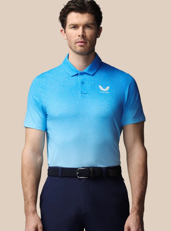 Castore men’s Golf Map Printed Short Sleeve Polo Top