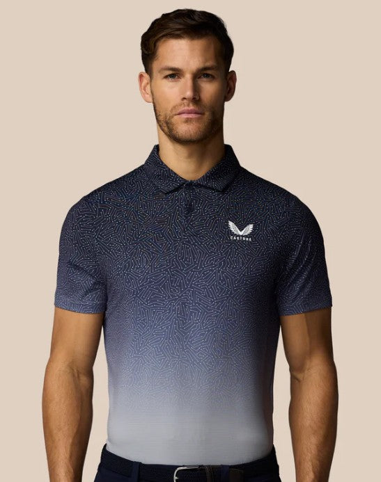 Castore men’s Golf Map Printed Short Sleeve Polo Top