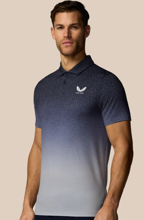 Castore men’s Golf Map Printed Short Sleeve Polo Top