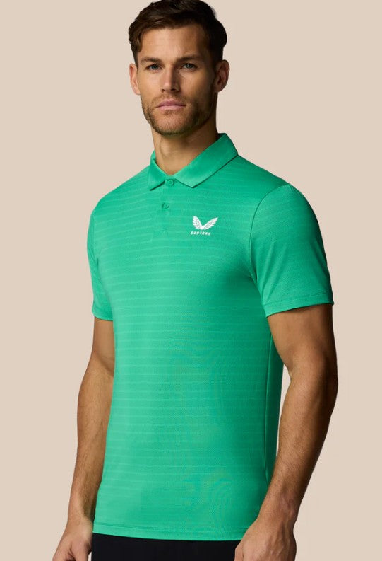Castore men’s Golf Striped Short Sleeve Polo Top