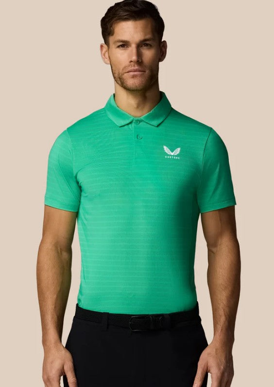 Castore men’s Golf Striped Short Sleeve Polo Top