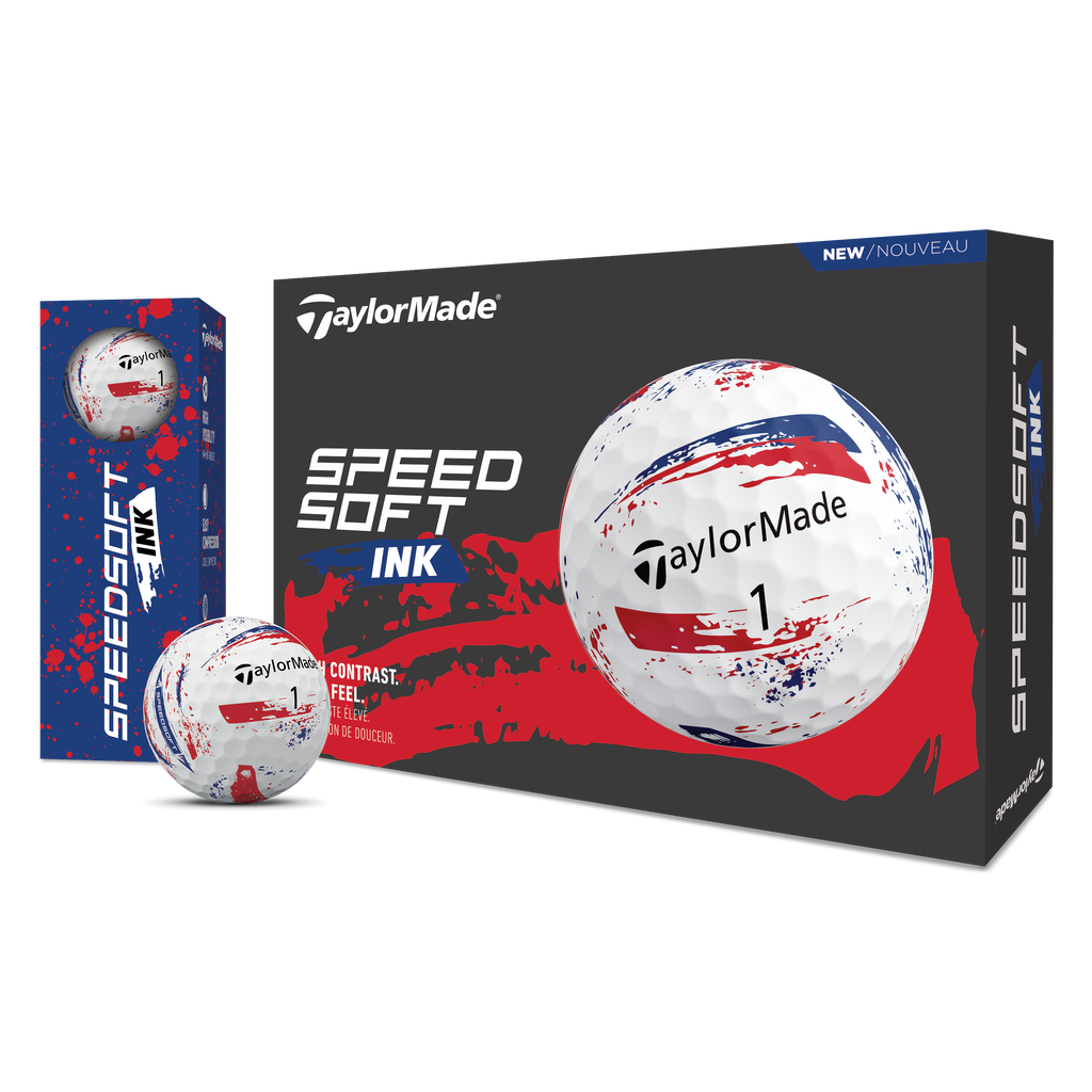 Taylormade SpeedSoft Ink Golf Balls Blue/Red 1 Dozen