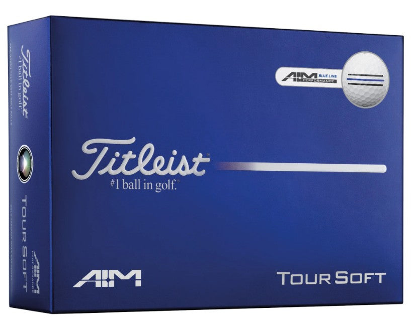 Titleist Tour Soft AIM Golf Balls 2026 - White with Blue Line
